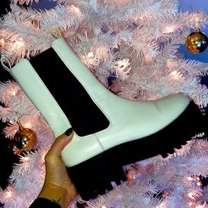 H&M White High Profile Platform Boots